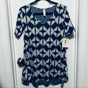 LuLaRoe Perfect-T navy and white, size small